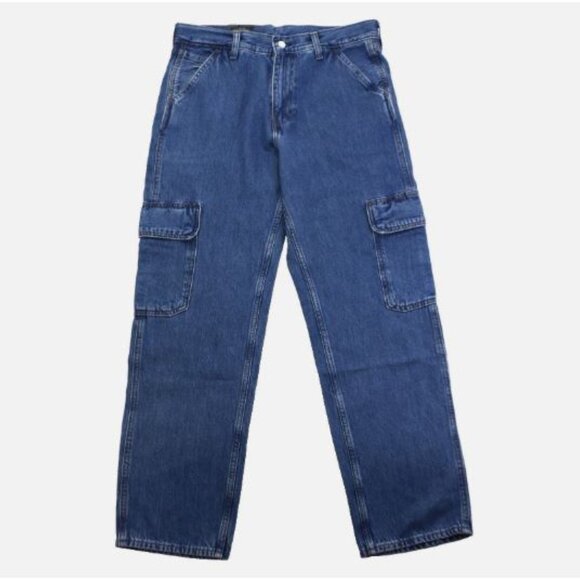 Levi's W32 L30 Premium 568 Cargo Jeans Men's Loose Straight Fit Denim Cotton New